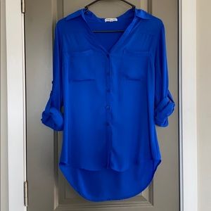 Royal blue button up